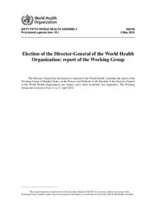 Global health / United Nations Development Group / World Health Organization