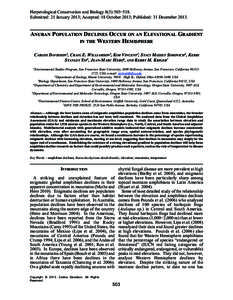 Herpetological Conservation and Biology 8(3):503−518. Submitted: 21 January 2013; Accepted: Herpetological Conservation and Biolo 18 October 2013; Published: 31 December 2013.