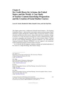 Chapter 8  Six Credit Hours for Arizona, the United States, and the World: A Case Study of Teacher Content-Knowledge Preparation and the Creation of Social Studies Courses
