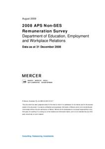 August[removed]APS Non-SES Remuneration Survey Department of Education, Employment and Workplace Relations