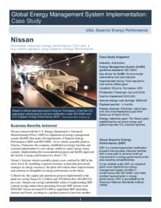 Nissan: Automaker improves energy performance 7.2% with a four-month payback using Superior Energy Performance