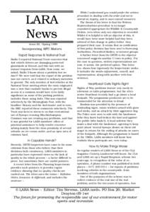 LARA News Issue 22 : Spring 1999 Incorporating MFU Matters Rapid Response & National Trust