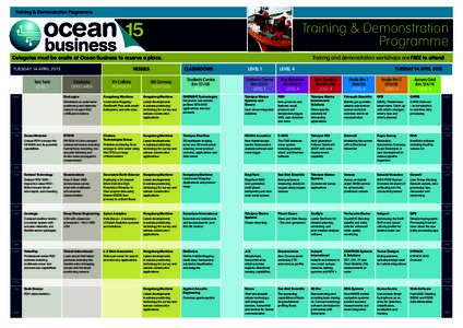 Training & Demonstration Programme  Training & Demonstration Programme  National Oceanography