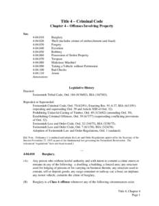 SWINOMISH TRIBAL CODE, Title 4 – Criminal Code, Chapter 4 - Offenses Involving Property