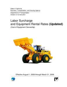 State of California Business, Transportation, and Housing Agency Department of Transportation Division of Construction  Labor Surcharge