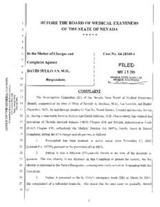 Nevada State Board of Medical Examiners / Lumbar puncture / Nevada Revised Statutes