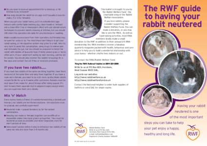 Veterinary medicine / Domestic rabbit / Neutering / Rabbit / House rabbit / Ferret / Castration / Pyometra / Cat / Zoology / Biology / Pet rabbits