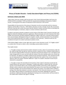 Policy Number: II.03 Policy Level: Operating Policy Originally Issued: March[removed]Revised: N/A Policy Owner: VP Enrollment and Student Support Services Policy Implementation: Asst. VP Enrollment Management