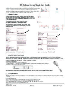 BT Redcare Secure Quick Start Guide. For detailed installation instructions and specification, please consult the online Installation Guide, which can be downloaded from http://www.redcare.bt.com/partner/install_guides.h