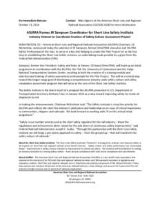 For Immediate Release: October 23, 2014 Contact: Mike Ogborn at the American Short Line and Regional Railroad Association[removed]for more information