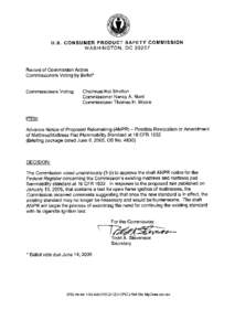 Ballot Vote -Advance Notice of Proposed Rulemaking (ANPR) - Possible Revocation or Amendment of Mattress/Mattress Pad Flammability Standard