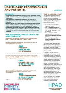 HOW THE ASSISTED DYING BILL WOULD WORK IN PRACTICE FOR  HEALTHCARE PROFESSIONALS AND PATIENTS.  JUNE 2014