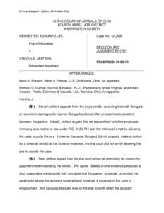 [Cite as Bungard v. Jeffers, 2014-Ohio[removed]IN THE COURT OF APPEALS OF OHIO FOURTH APPELLATE DISTRICT WASHINGTON COUNTY KENNETH R. BUNGARD, JR.,