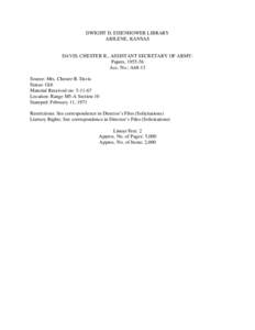 Microsoft Word - DAVIS, Chester R. Papers.doc
