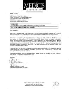 Cover Letter[removed]): P040024/S051 - April 27, 2011 Advisory Panel Pack Materials