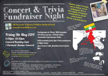 Concert & Trivia Fundraiser Night Gathe ry sports our friends