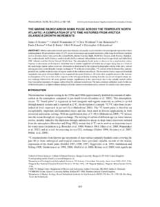 RADIOCARBON, Vol 54, Nr 2, 2012, p 165–186  © 2012 by the Arizona Board of Regents on behalf of the University of Arizona THE MARINE RADIOCARBON BOMB PULSE ACROSS THE TEMPERATE NORTH ATLANTIC: A COMPILATION OF D14C TI