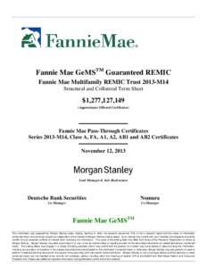 Fannie Mae Multifamily REMIC Trust 2013-M14