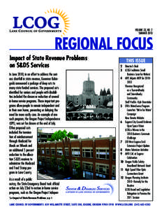 VOLUME 33, NO. 2 SUMMER 2010 REGIONAL FOCUS Impact of State Revenue Problems on S&DS Services