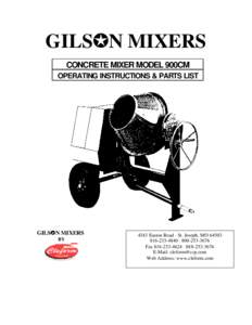 GILSJ JN MIXERS CONCRETE MIXER MODEL 900CM