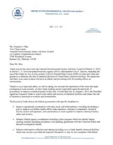 EPA Response to NEJAC Recommendations for the Prevention of Chemical Plant Disasters