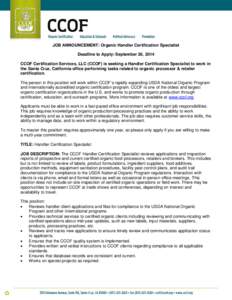 Microsoft Word - Handler Cert Spec Job Desc August 2014