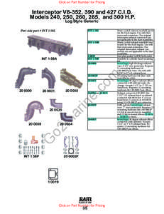 Click on Part Number for Pricing  Interceptor V8-352, 390 and 427 C.I.D. Models 240, 250, 260, 285, and 300 H.P. Log Style Generic