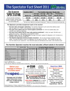 Microsoft PowerPoint - Hamilton Spectator Fact Sheet 2011.ppt