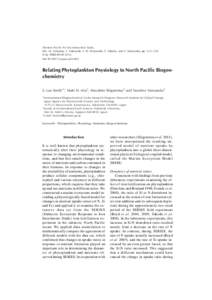 Western Pacific Air-Sea Interaction Study, Eds. M. Uematsu, Y. Yokouchi, Y. W. Watanabe, S. Takeda, and Y. Yamanaka, pp. 223–235. © by TERRAPUB[removed]doi:[removed]w-pass.a04.002  Relating Phytoplankton Pnysiology to No