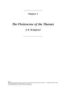 The Pleistocene of the Thames