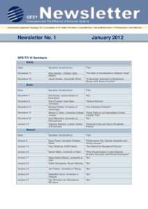Newsletter No. 1  January 2012 SFB/TR 15 Seminars Berlin