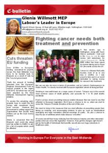 e-bulletin  June 2011 Glenis Willmott MEP Labour’s Leader in Europe