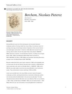 National Gallery of Art NATIONAL GALLERY OF ART ONLINE EDITIONS Dutch Paintings of the Seventeenth Century Berchem, Nicolaes Pietersz Also known as