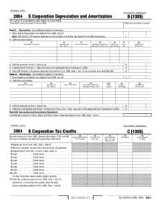 2004 S Corporation Depreciation and Amortization/Tax Credits/Capital Gains and Losses and Built-In Gains/Dividend Income Deduction