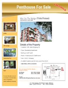 Penthouse For Sale Mei On The Madge (Vista Permai) DEVELOPER’S LAST UNIT