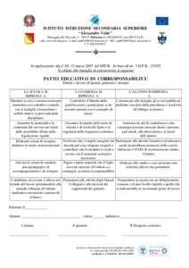 ISTITUTO ISTRUZIONE SECONDARIA SUPERIORE “Alessandro Volta” Passaggio dei Picciotti, [removed]Palermo tel[removed]fax[removed]web: www.itivolta.pa.it - e-mail: [removed] - PEC: [removed]