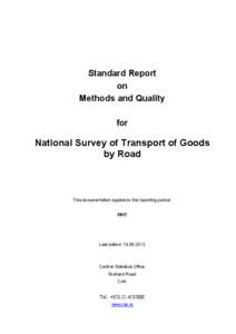 Microsoft Word - Quality Report - Road Freight Transport Survey