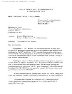 [removed]FERC PDF (Unofficial[removed]FEDERAL ENERGY REGULATORY COMMISSION WASHINGTON, DC[removed]OFFICE OF ENERGY MARKET REGULATION