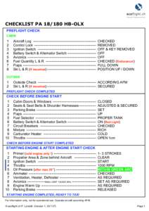 CHECKLIST PA[removed]HB-OLX PREFLIGHT CHECK CABIN 1 2