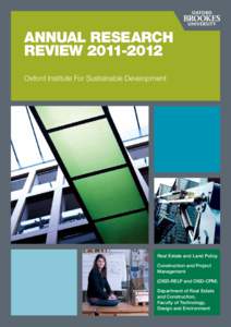 ANNUAL RESEARCH REVIEW[removed]Oxford Institute For Sustainable Development Real Estate and Land Policy Construction and Project