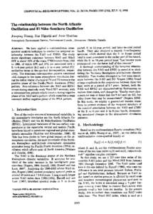 The Relationship Between the North Atlantic Oscillation and El Ni&ntilde;o&hyphen;Southern Oscillation