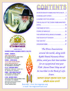 CONTENTS Contents AN INTERVIEW WITH RABBI DAVID PINTO SHLITA[removed]