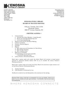 BOARD OF TRUSTEES Barbara L. Micheln, President Gordon Wyllie, Vice President Leonard P. Iaquinta., Treasurer James Kennedy Ellen M. Kupfer