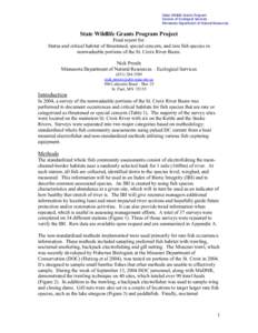 Status and critical habitat of threatened, special concern, and rare fish species in nonwadeable portions of the St. Croix River Basin