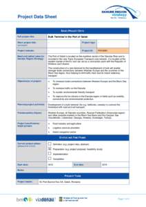 Project Data Sheet BASIC PROJECT DATA Full project title: Bulk Terminal in the Port of Galati