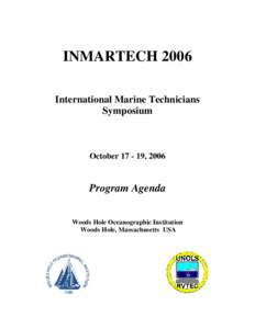 INMARTECH 2006 International Marine Technicians Symposium October[removed], 2006