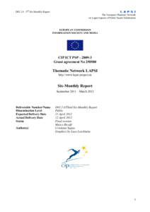 D02[removed]3rd Six-Monthly Report The European Thematic Network on Legal Aspects of Public Sector Information EUROPEAN COMMISSION INFORMATION SOCIETY AND MEDIA