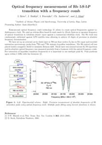 Optical frequency measurement of Rb 5S-5P transition with a frequency comb I. Brice1 , J. Rutkis1 , I. Fescenko1 , Ch. Andreeva1 , and J. Alnis1 1  Institute of Atomic Physics and Spectroscopy, University of Latvia, Riga