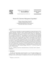 Procedia Computer Science Theoretical Computer Science–14 Bounds On Contention Management Algorithms1 Johannes Schneider, Roger Wattenhofer