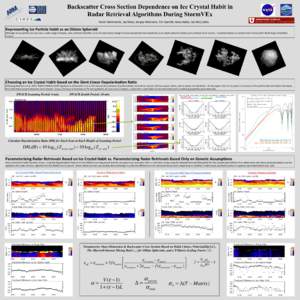 Backscatter Cross Section Dependence on Ice Crystal Habit in Radar Retrieval Algorithms During StormVEx Kevin	
  Hammonds,	
  Jay	
  Mace,	
  Sergey	
  Matrosov,	
  Tim	
  Garre8,	
  Anna	
  Hallar,	
  Ian	
  